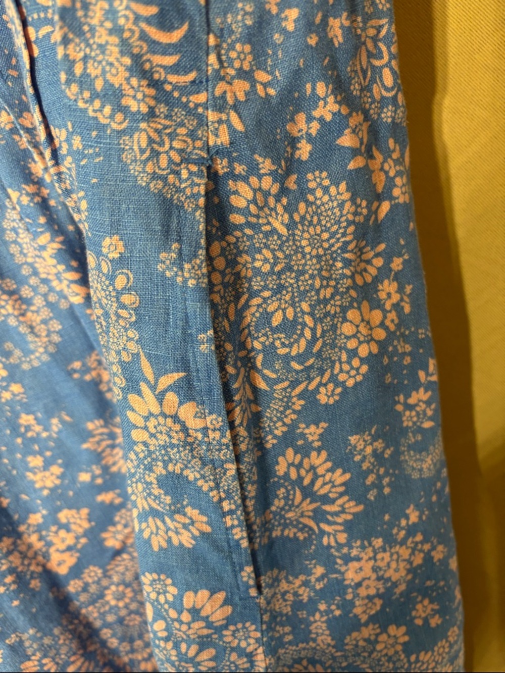 J-Jill  Blue 100 % linen Midi Dress with Pink Accent 0067 - Picture 5 of 8